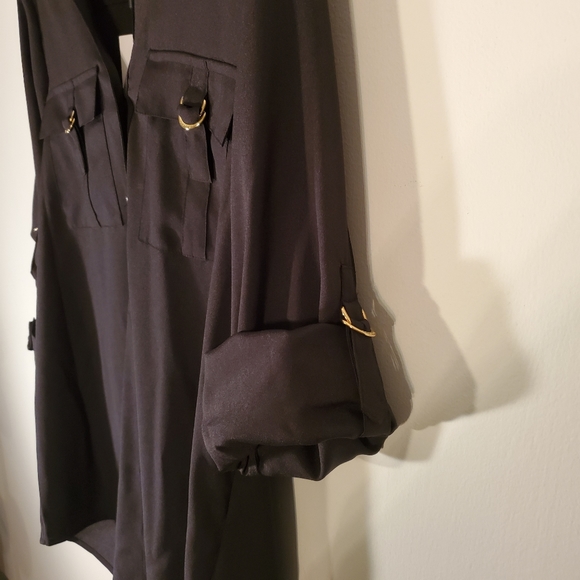 NWT Calvin Klein Button Front Blouse Womens Medium - Picture 2 of 7